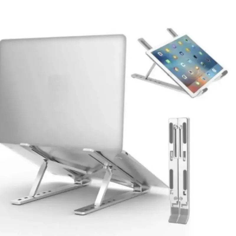 Suporte de Alumínio Ajustável para Notebook e MacBook – Ergonômico, Regulável e Dobrável para Escritório ou Home Office
