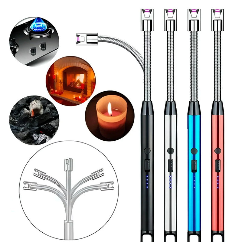 Isqueiro Ecológico Plasma USB Recarregável – Luxo e Tecnologia para Camping, Fogões e Velas