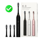 Escova de Dentes Elétrica Recarregável USB – 6 Níveis de Velocidade, à Prova d’Água e com 4 Cabeças Substituíveis