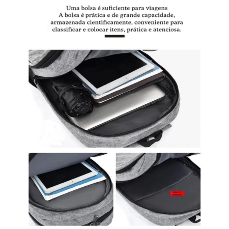 Conjunto 3 em 1 de Mochila Unissex – Mochila, Bolsa Lateral e Estojo com Grande Capacidade e Design Versátil