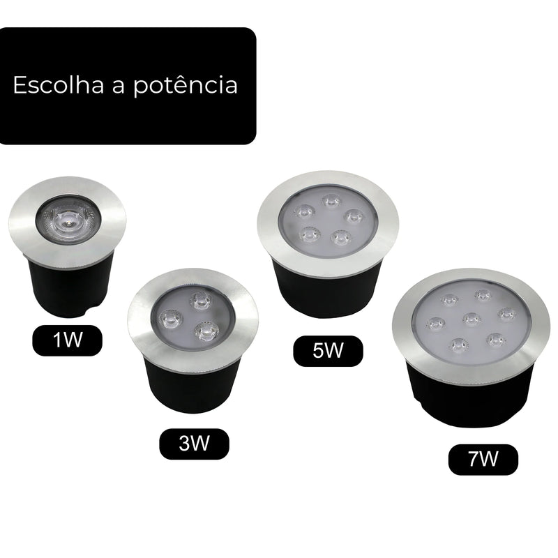 Spot LED de Embutir para Jardim IP65 – 1W / 3W / 5W / 7W à Prova d’Água para Iluminação Externa Decorativa