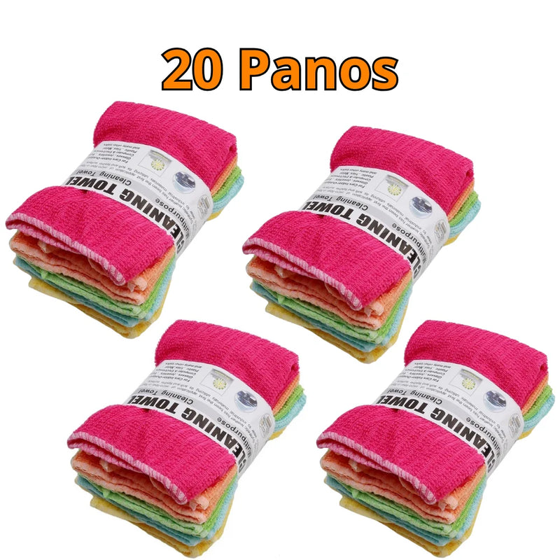 Kit com 5 Panos Mágicos de Microfibra 30x30cm – Multiuso Ultra Macio, Sem Fiapos e de Alta Absorção