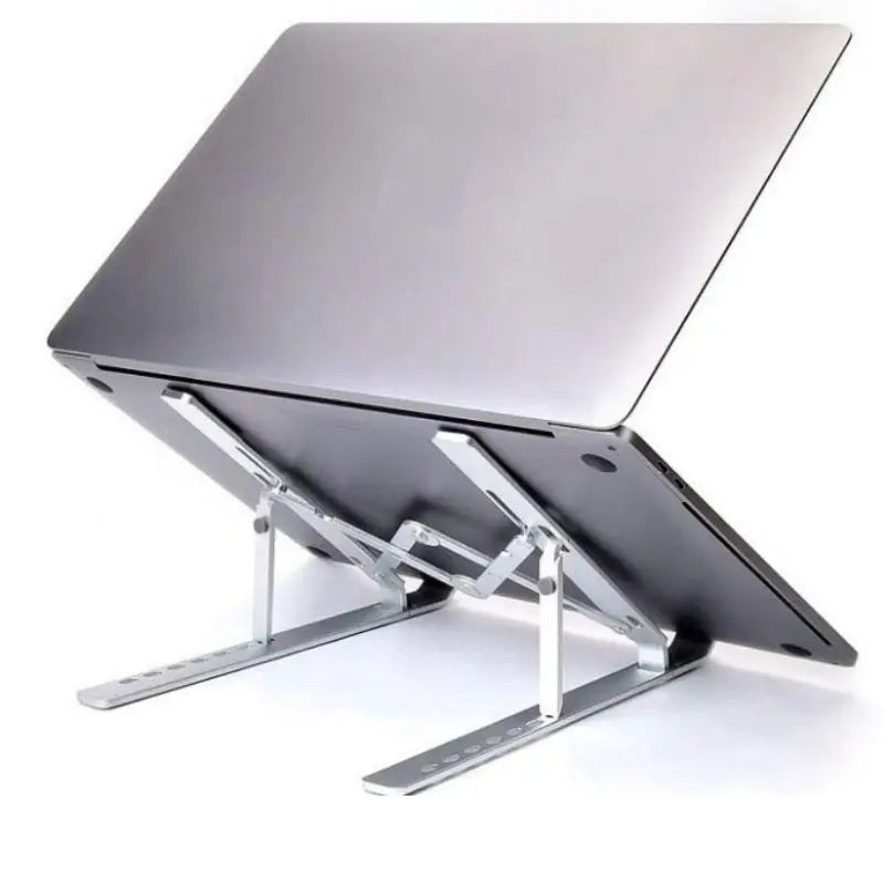 Suporte de Alumínio Ajustável para Notebook e MacBook – Ergonômico, Regulável e Dobrável para Escritório ou Home Office