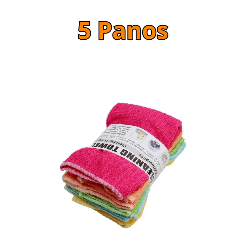 Kit com 5 Panos Mágicos de Microfibra 30x30cm – Multiuso Ultra Macio, Sem Fiapos e de Alta Absorção
