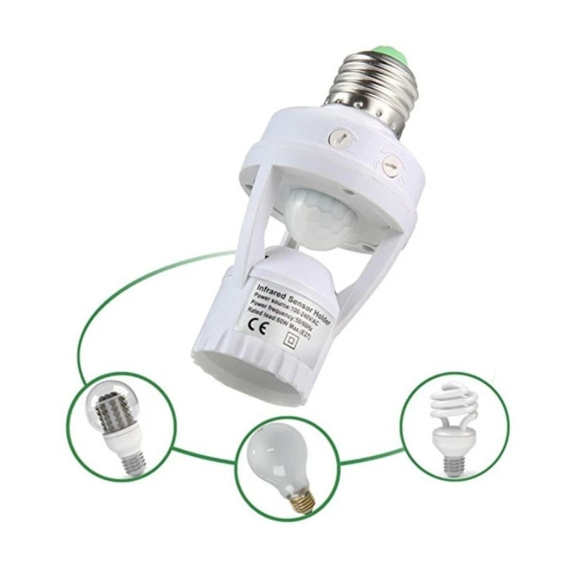 Sensor de Presença com Fotocélula para Lâmpada E27 – Automático, Econômico e Fácil de Instalar
