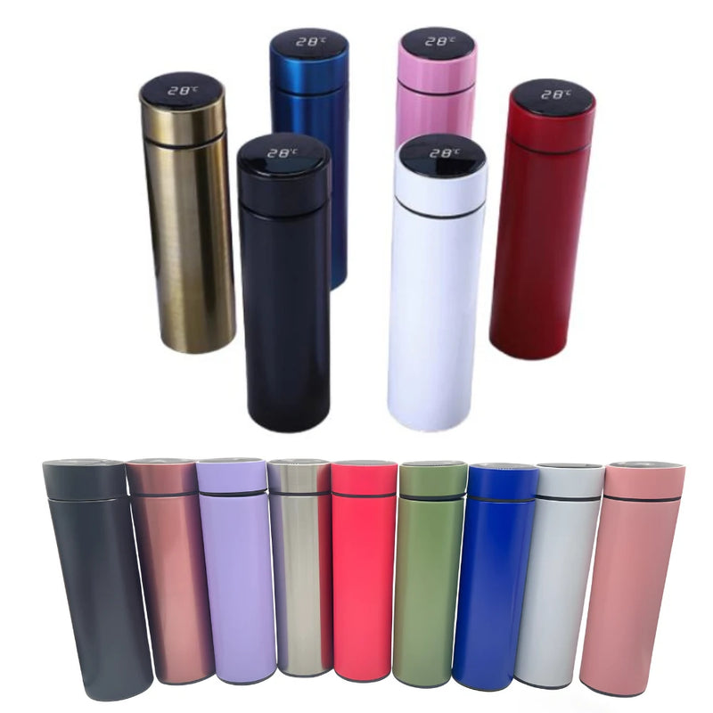 Garrafa Térmica Inteligente em Inox – Display Digital LED com Sensor de Temperatura para Bebidas Quentes e Frias