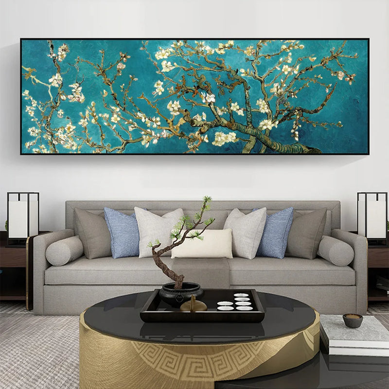 Quadro Decorativo Van Gogh – Amendoeira em Flor (Almond Blossom) em Canvas – Reprodução Clássica para Sala e Decoração de Parede