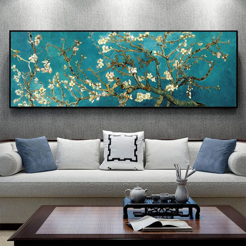 Quadro Decorativo Van Gogh – Amendoeira em Flor (Almond Blossom) em Canvas – Reprodução Clássica para Sala e Decoração de Parede