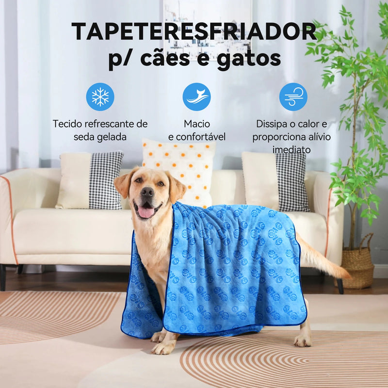 Tapete Refrescante para Cães e Gatos – Almofada de Gel Macia, Confortável e Refrescante para o Verão