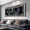Quadro Decorativo Scarface Tony Montana Dollar – Pôster HD em Tela Canvas, Arte Clássica de Filme para Sala e Escritório