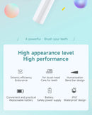 Escova de Dentes Elétrica – Cerdas Macias DuPont, Portátil, Bateria de Longa Duração, IPX6 à Prova d’Água, Higiene Oral Inteligente e Eficaz