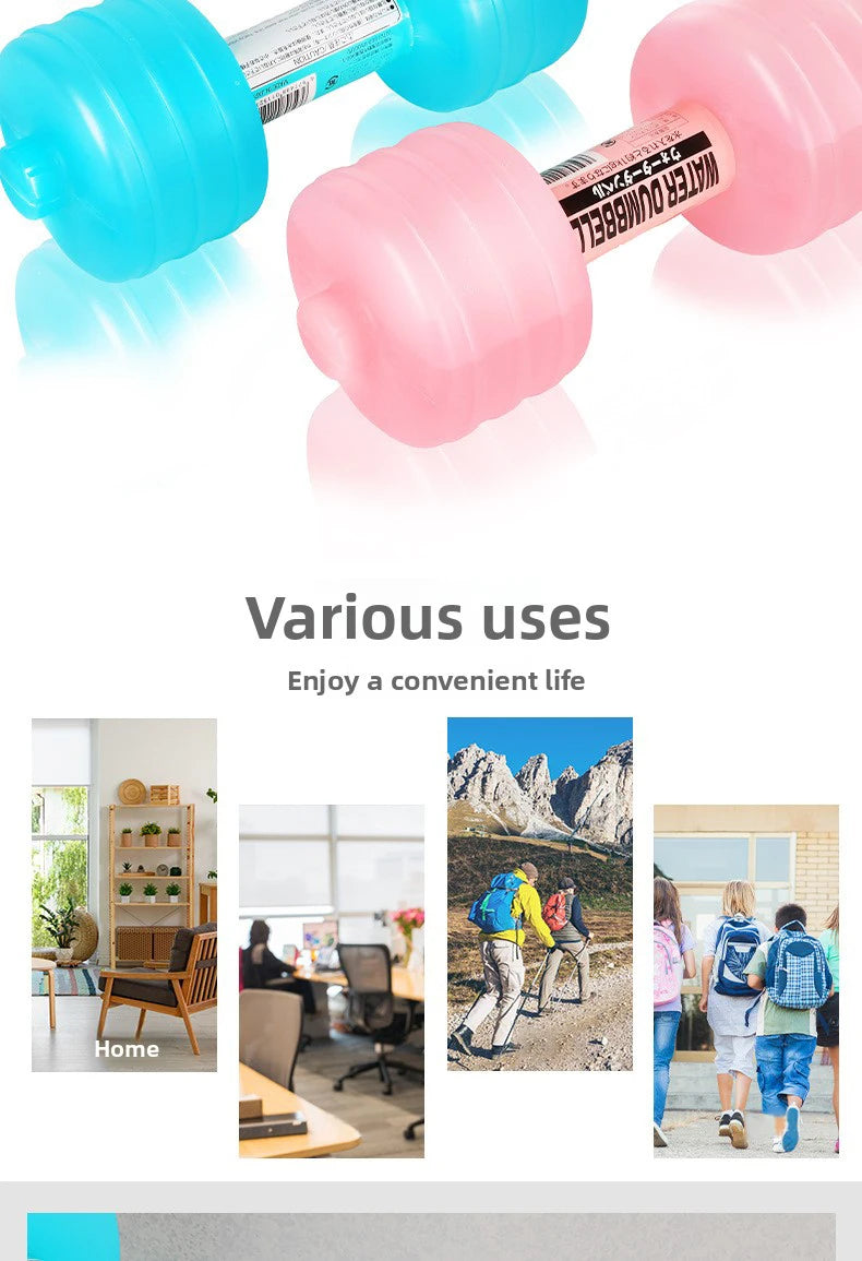 Halter Portátil Recarregável com Água – Garrafa Dumbbell 2 em 1 para Treino de Força e Academia em Casa