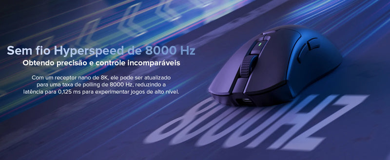 Mouse Gamer Sem Fio Delux M900PRO – 8K Polling Rate, Sensor PAW3395, Dock de Carregamento, RGB e Design Ergonômico Leve (63g)