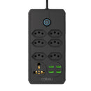 Extensão Elétrica com Filtro de Linha e Entradas USB – 2 Metros, Tomadas Universais, Plugue Padrão Brasil, Ideal para Casa e Escritório