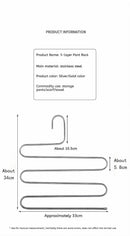 Cabide Multifuncional 5 Camadas Antiderrapante – Suporte Organizador de Roupas e Calças com Design Dobrável e Economia de Espaço
