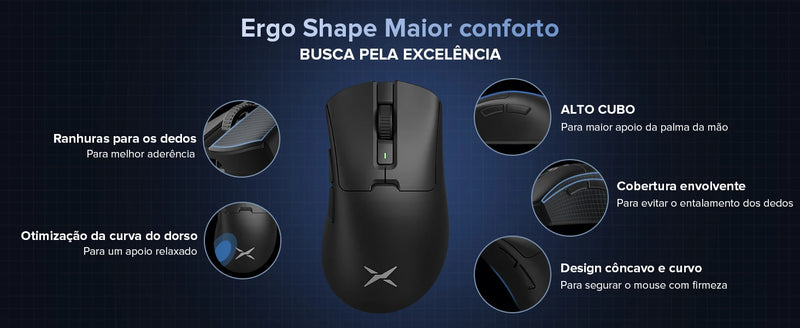 Mouse Gamer Sem Fio Delux M900PRO – 8K Polling Rate, Sensor PAW3395, Dock de Carregamento, RGB e Design Ergonômico Leve (63g)