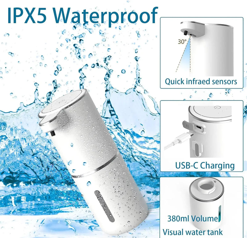 Dispenser Automático de Sabão Líquido ou Espuma – Recarregável via USB com Sensor Infravermelho e Funcionamento Sem Toque