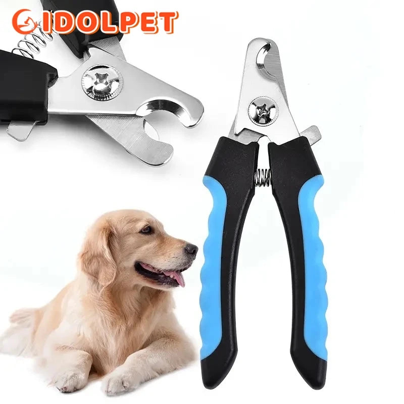 Cortador de Unhas Profissional para Pets com Trava de Segurança – Tesoura em Aço Inoxidável para Cães e Gatos, Ideal para Cuidados e Tosa