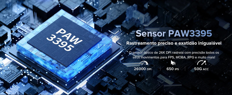 Mouse Gamer Sem Fio Delux M900PRO – 8K Polling Rate, Sensor PAW3395, Dock de Carregamento, RGB e Design Ergonômico Leve (63g)