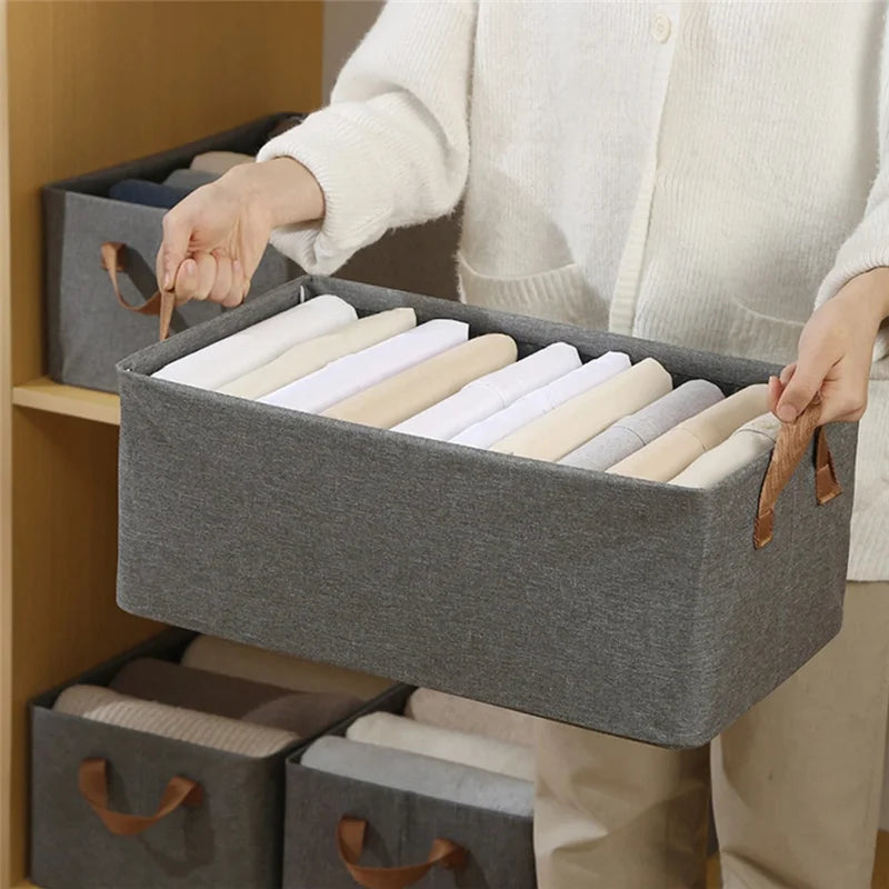 Caixa Organizadora Dobrável com Janela Transparente – Grande Capacidade, Leve e Ideal para Roupas, Roupeiro e Armazenamento Doméstico