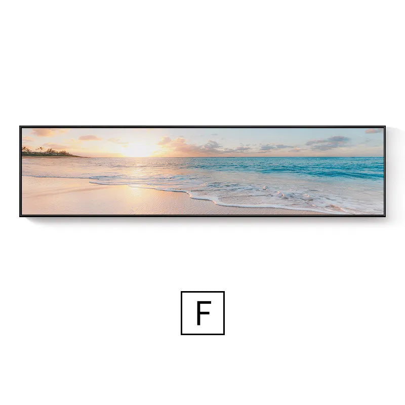 Quadro Decorativo Praia Rosa – Paisagem Moderna em Canvas Seascape para Sala e Decoração de Parede