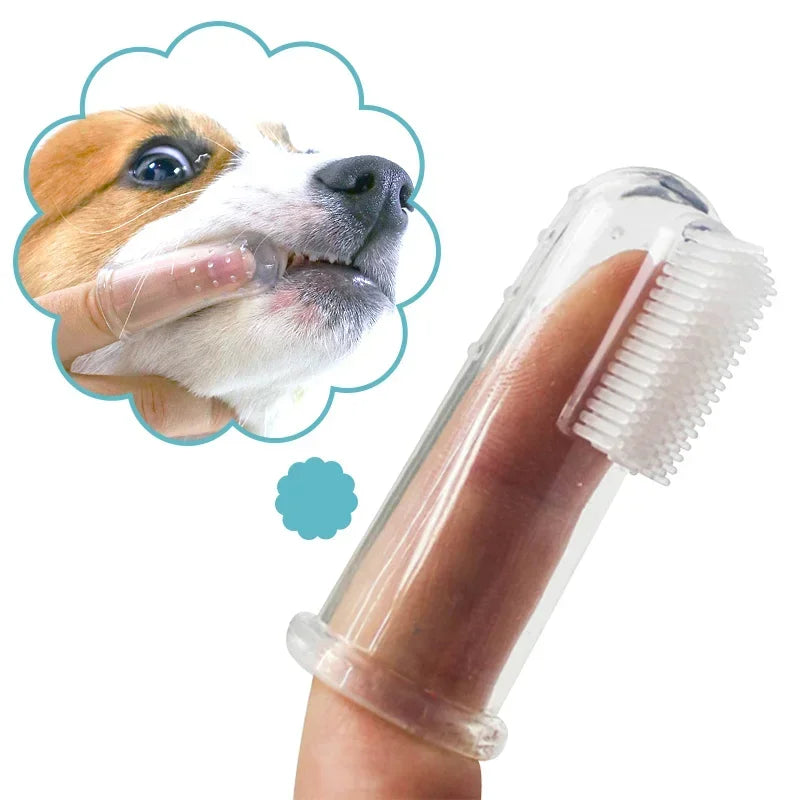 Escova Dental de Dedo para Pets – Silicone Macio Super Soft para Cães e Gatos | Antitártaro, Mau Hálito e Limpeza Dental