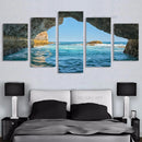 Conjunto 5 Quadros Decorativos em Tela – Paisagem Montanha ao Pôr do Sol – Arte Moderna para Sala e Decoração de Parede