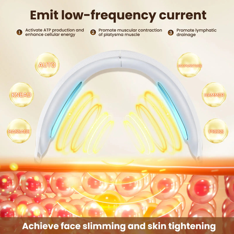 Aparelho Lifting Facial V Elétrico – 6 Modos, 8 Níveis EMS Microcorrente para Firmar a Pele, Reduzir Papada e Tonificar o Rosto