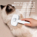 Escova Automática NewPet para Cães e Gatos – Pente Autolimpante Removedor de Pelos e Desembaraçador Profissional