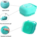 Escova de Banho para Pets em Silicone – Massageador Suave com Dispenser de Shampoo para Cães e Gatos, Ideal para Limpeza e Tosa