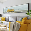 Quadro Decorativo Praia Rosa – Paisagem Moderna em Canvas Seascape para Sala e Decoração de Parede