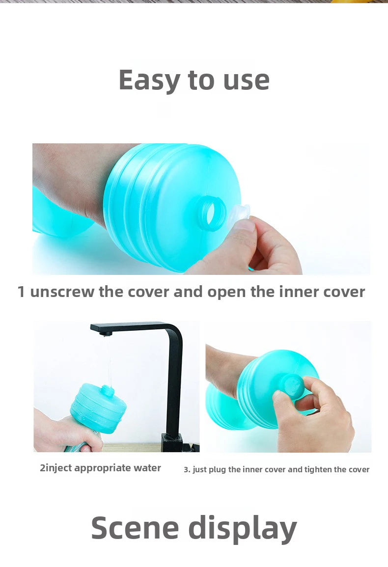 Halter Portátil Recarregável com Água – Garrafa Dumbbell 2 em 1 para Treino de Força e Academia em Casa