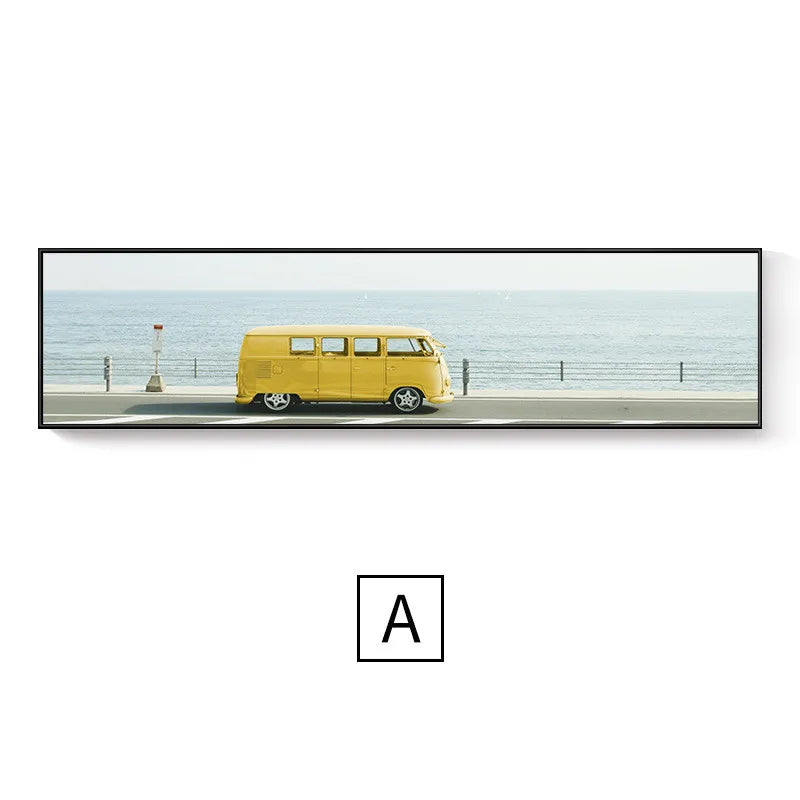 Quadro Decorativo Praia Rosa – Paisagem Moderna em Canvas Seascape para Sala e Decoração de Parede