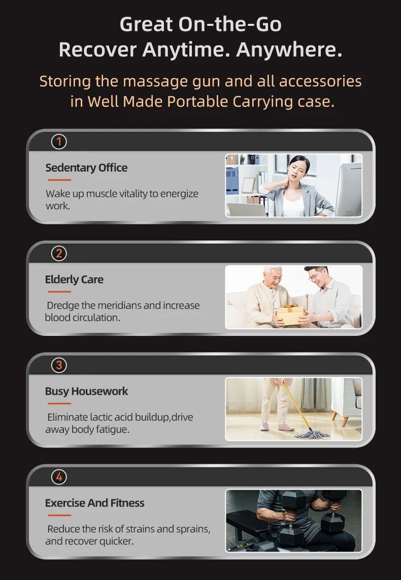 Massageador Profissional BOOSTER M2 – Pistola de Massagem Muscular 12V com Display LCD e 6 Níveis de Intensidade