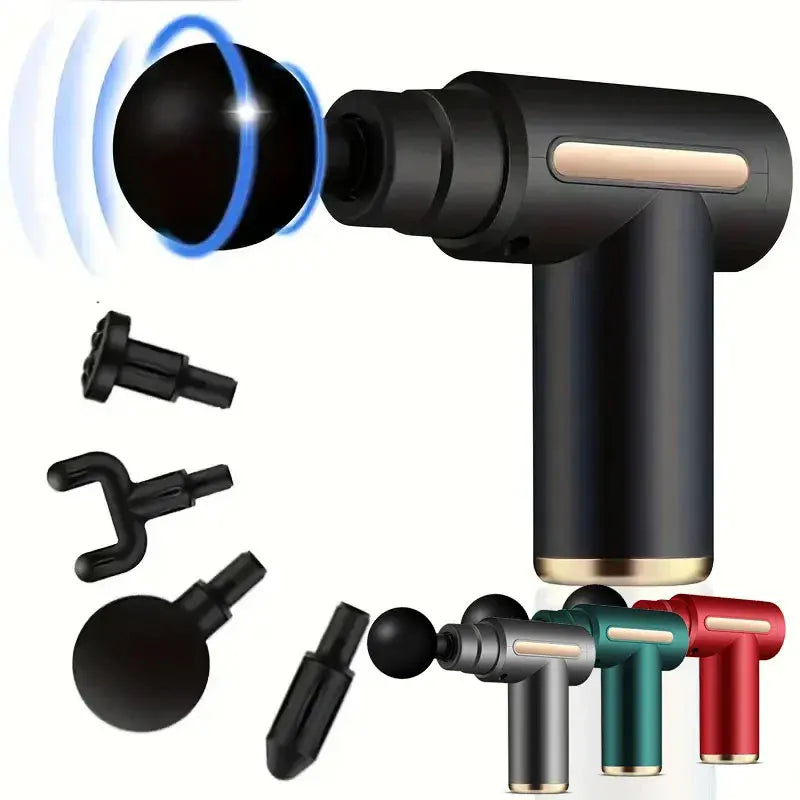 Massageador Muscular Portátil 2025 – Mini Pistola de Massagem Profunda com Velocidade Ajustável e Design Leve
