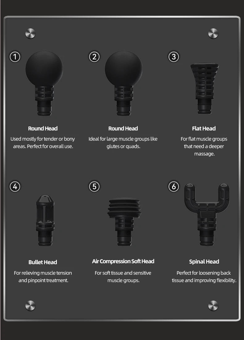 Massageador Profissional BOOSTER M2 – Pistola de Massagem Muscular 12V com Display LCD e 6 Níveis de Intensidade