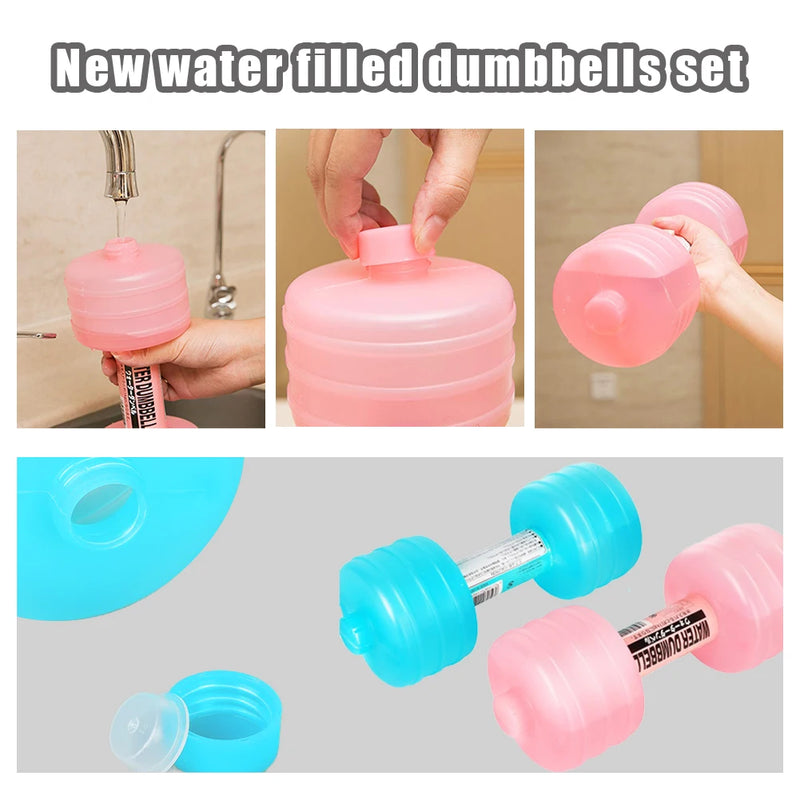 Halter Portátil Recarregável com Água – Garrafa Dumbbell 2 em 1 para Treino de Força e Academia em Casa