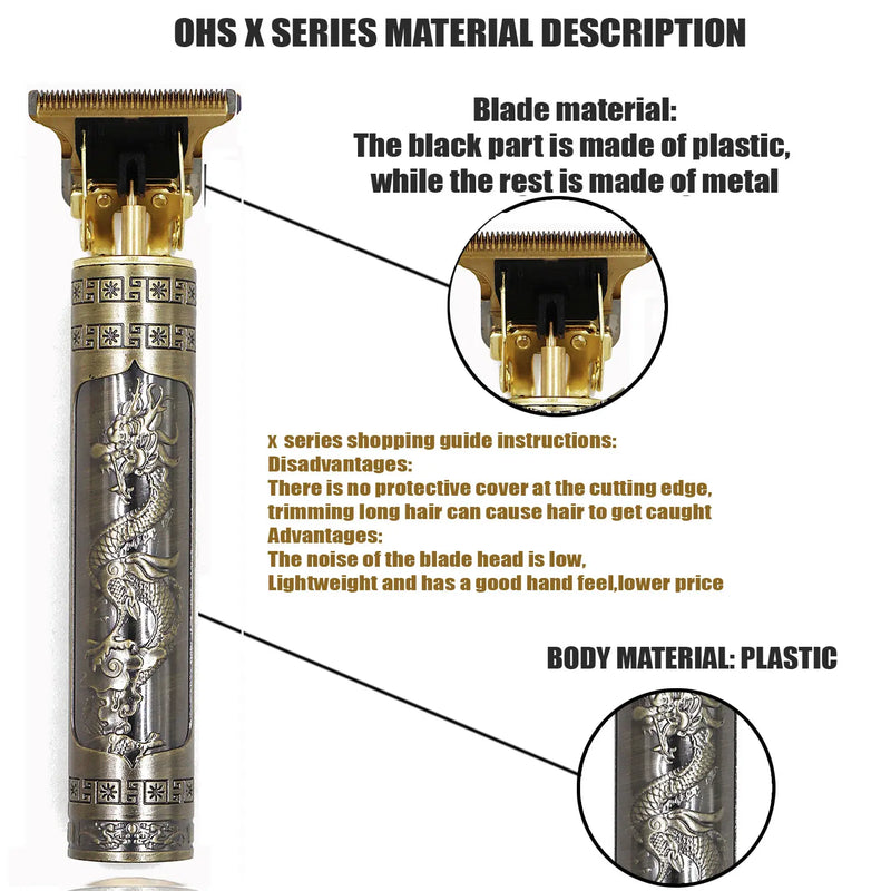 Máquina de Cortar Cabelo T9 Sem Fio – Aparador Elétrico Profissional para Homens | Barbeador, Trimmer e Shaver Portátil para Viagem