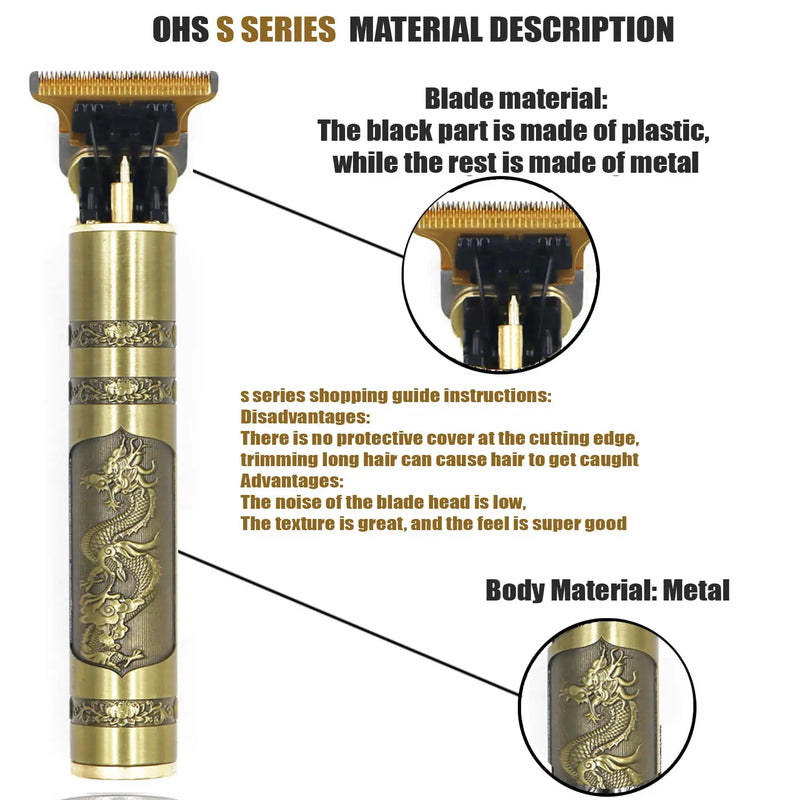 Máquina de Cortar Cabelo T9 Sem Fio – Aparador Elétrico Profissional para Homens | Barbeador, Trimmer e Shaver Portátil para Viagem