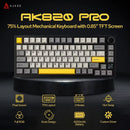 Teclado Mecânico Gamer Ajazz AK820/AK820Pro – Bluetooth 5.1 / Sem Fio / Com Fio C, Personalizável com Knob e Hot Swapping Gasket