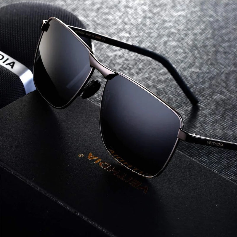 Óculos de Sol Masculino VEITHDIA Estilo Vintage Polarizado – Proteção UV400 e Design Clássico para Uso Outdoor