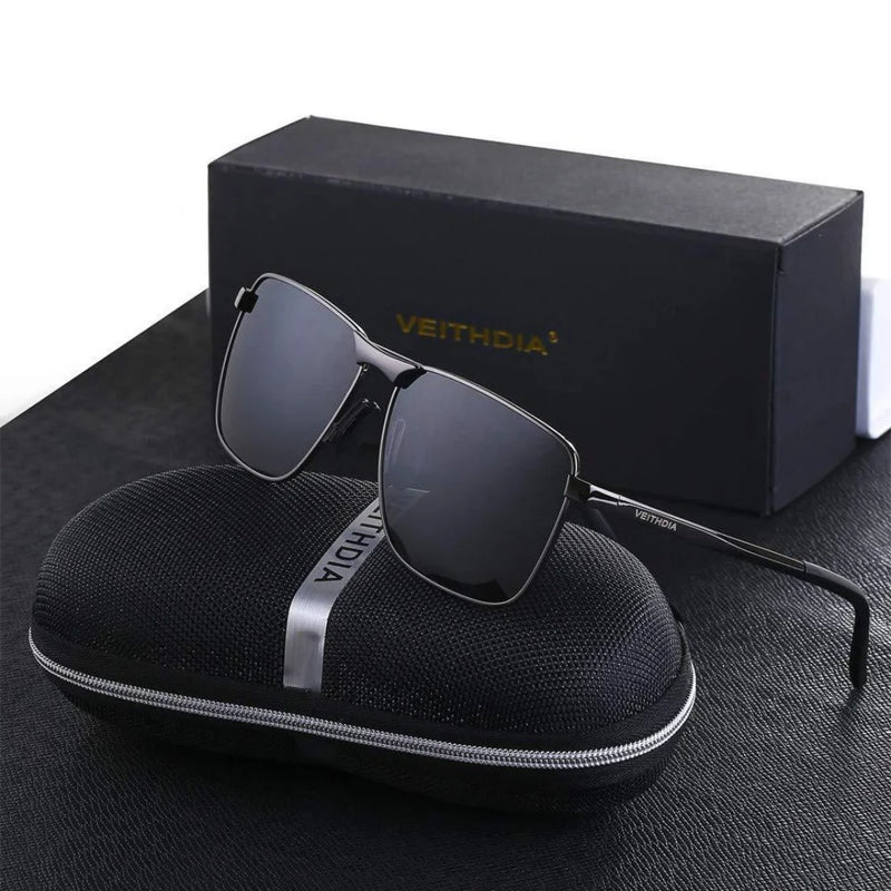 Óculos de Sol Masculino VEITHDIA Estilo Vintage Polarizado – Proteção UV400 e Design Clássico para Uso Outdoor
