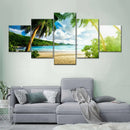 Conjunto 5 Quadros Decorativos em Tela – Paisagem Montanha ao Pôr do Sol – Arte Moderna para Sala e Decoração de Parede