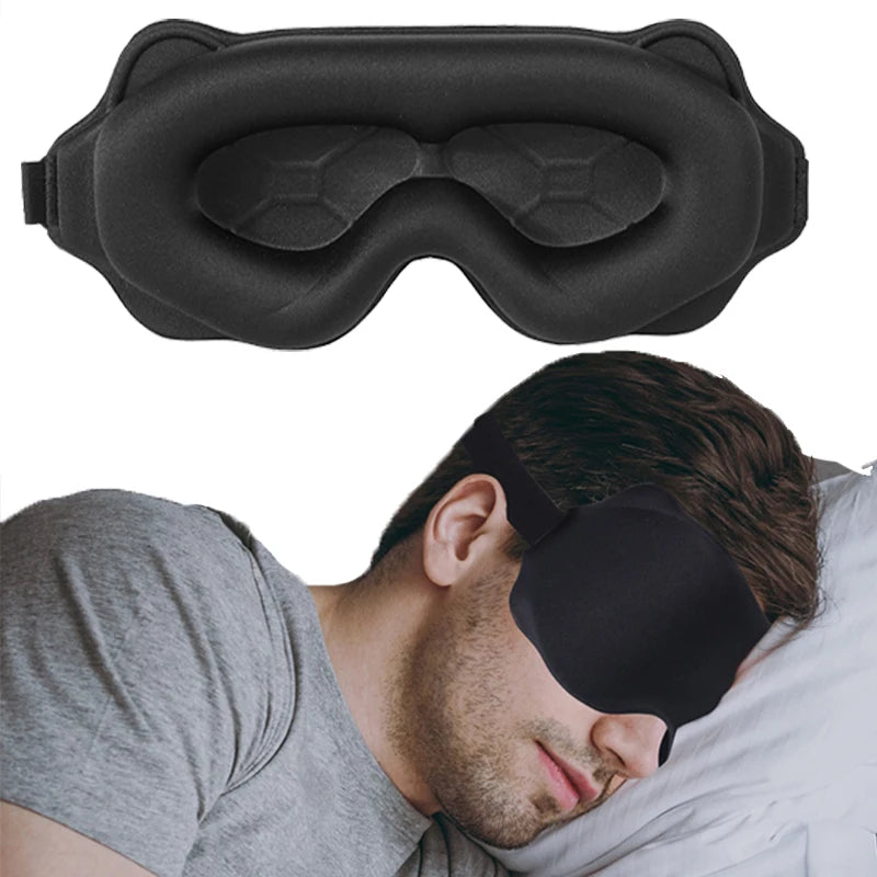 Máscara de Dormir 3D – Bloqueio Total de Luz, Macia e Respirável, Ideal para Viagem e Sono Profundo