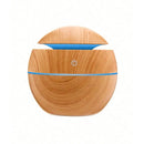 Umidificador de Ar Ultrassônico em Madeira – Difusor de Aromas USB com Essência e Luz LED para Aromaterapia e Purificação