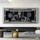 Quadro Decorativo Scarface Tony Montana Dollar – Pôster HD em Tela Canvas, Arte Clássica de Filme para Sala e Escritório