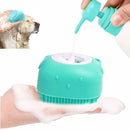 Escova de Banho para Pets em Silicone – Massageador Suave com Dispenser de Shampoo para Cães e Gatos, Ideal para Limpeza e Tosa